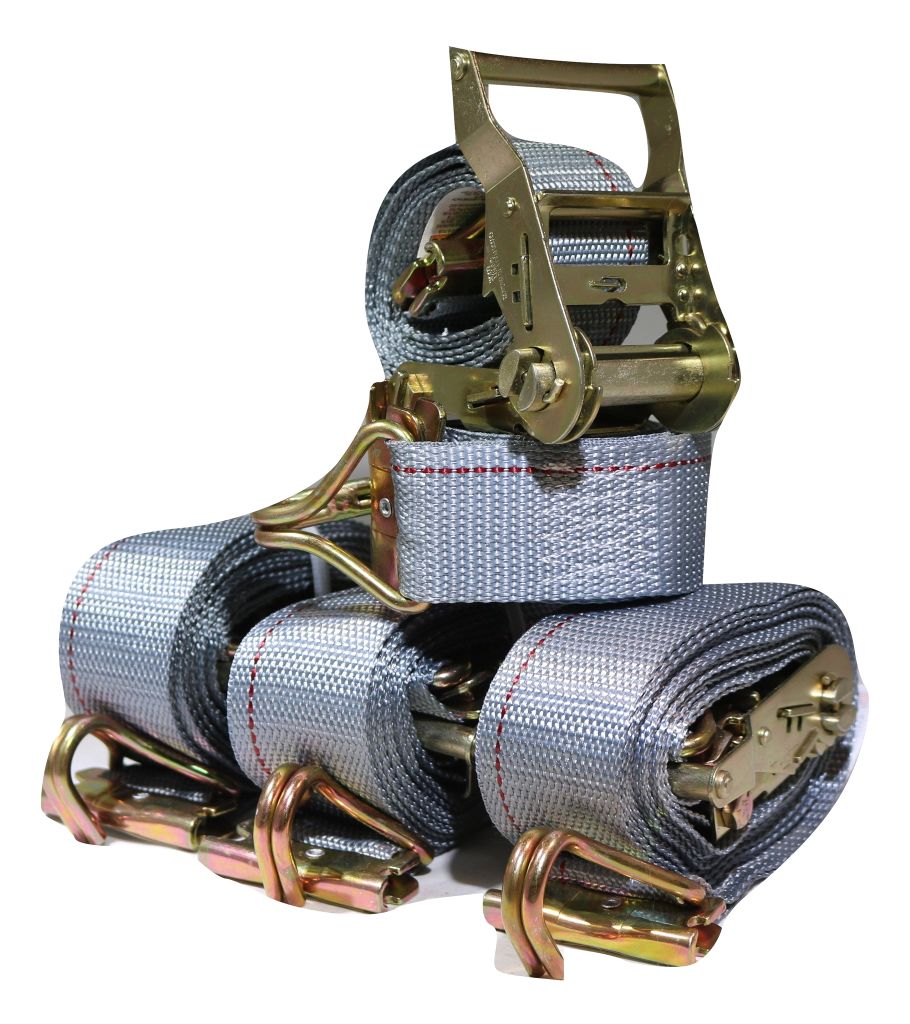 2" x 16 Ft Ratchet Strap w/ Spg E & Wire J for Hook For E & F-Tracks | 100 PACK