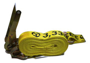 QTY 50 - 2" x 27 Ft. Flatbed Ratchet Strap w/ Wire Hooks