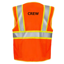 Printed Hi-Vis Two Toned Mesh Safety Vest with 2” Reflective Strips and Pockets - Orange