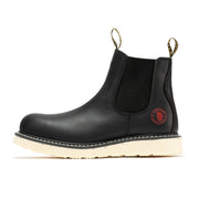 ROCKROOSTER Capitola Men's 6 inch Black Steel Toe Wedge Work Boots SAP101