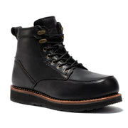 ROCKROOSTER Edgewood Men's 6 Inch Black Steel Toe Wedge Work Boots SAP610BK