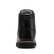 ROCKROOSTER Edgewood Men's 6 Inch Black Steel Toe Wedge Work Boots SAP610BK