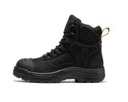 ROCKROOSTER Stowe Black 7 inch Composite Toe Leather Work Boots CP212BK