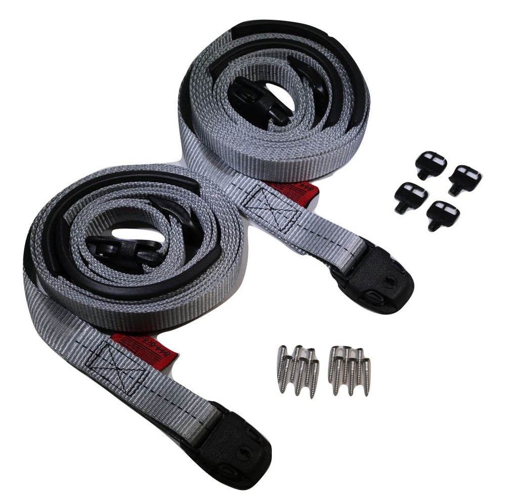 Grey Standard Buckle Spa Cover Hot Tub Wind Securement Strap Complete Kit | SIZE OPTIONS