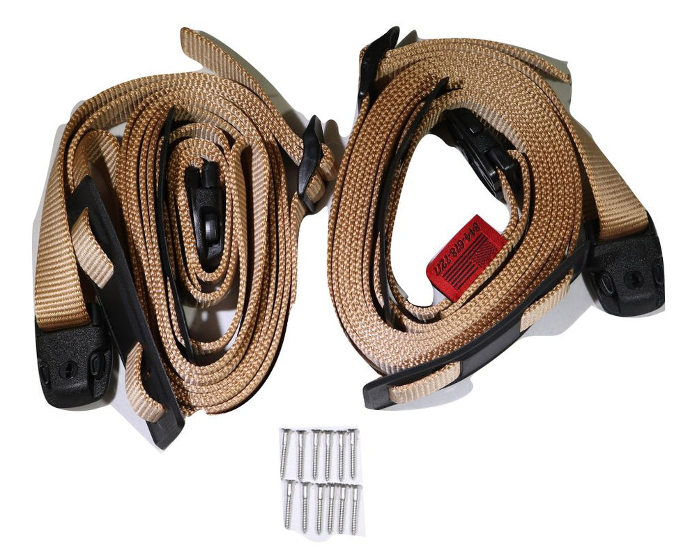 Tan Standard Buckle Spa Cover Hot Tub Wind Strap Complete Kit | LENGTH OPTIONS