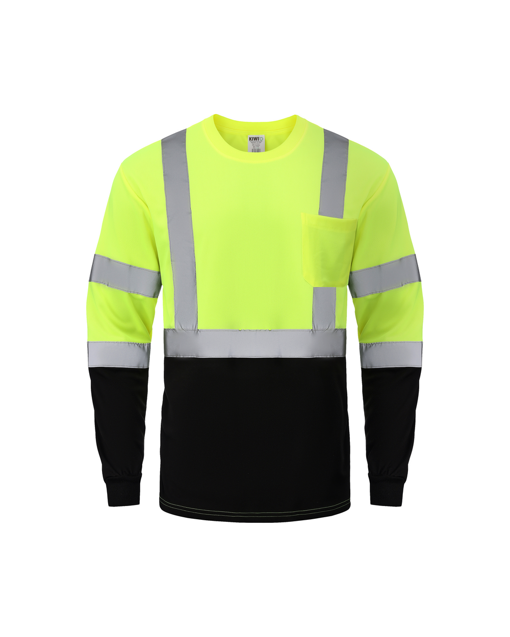Kiwi High Visibility ANSI/ISEA 107-2020, Type R, Class 3 Two Tone Neon Long Sleeve Safety Shirt [73100]
