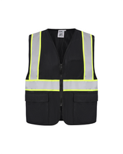 Kiwi High Visibility ANSI/ISEA 107-2020 Reflector Contrast Trimmed Black Safety Vest [70200]