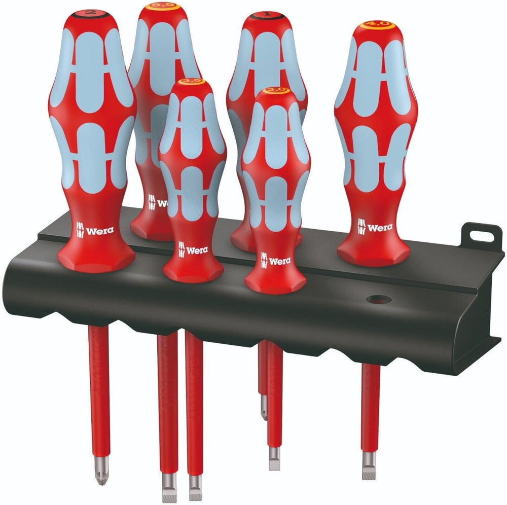 Wera 3165 i/6 VDE Stainless Steel Screwdriver Set With Rack 6 Pieces 05022745001