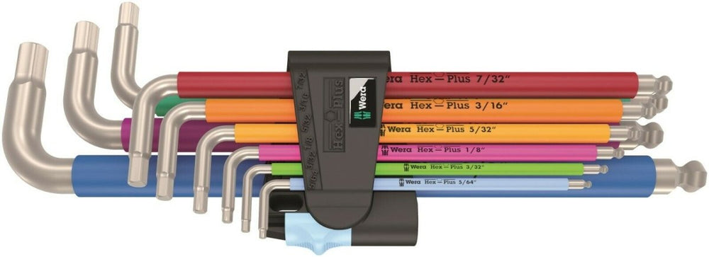 Wera 3950/9 Hex-Plus Multicolor Stainless 1 L-Key Set SAE 05022860001