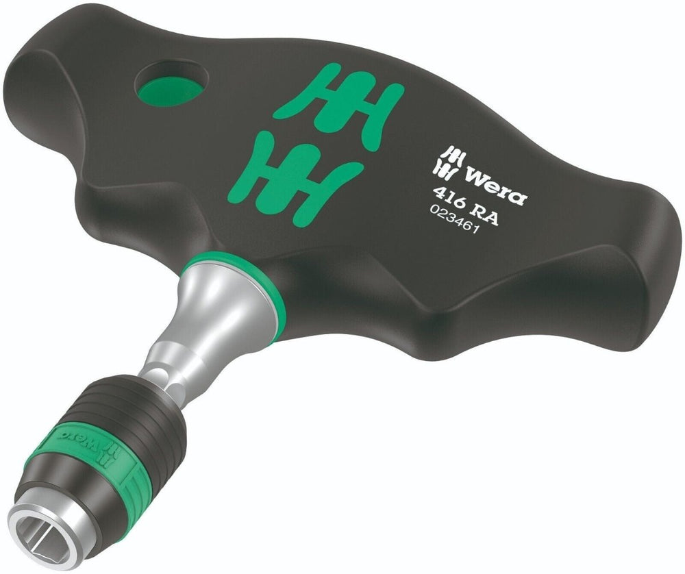 Wera 416 RA Ratcheting T-Handle Screwdriver With Rapidaptor 05023461001