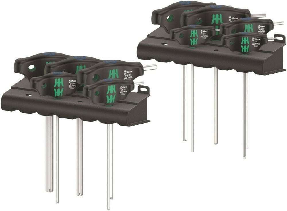 Wera 454/10 HF Set 1 Hex Plus T-Handle Screwdriver Set With Rack SAE 05023451001