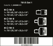 Wera 781/5 Set 1 Socket Wrench Adapter Set 05042680001