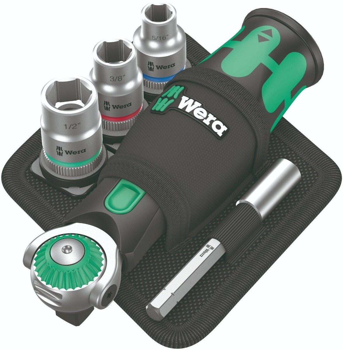 Wera 8009 Zyklop Pocket Set 2 Socket Wrench Set 3/8" Drive SAE 05004283001