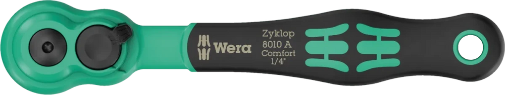 Wera 8010 A Zyklop Comfort 1/4" Drive Ratchet – 80-Tooth Fine Action (05005600001)
