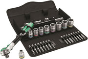 Wera 8100 SC 9 Zyklop Speed Ratchet Set 1/2" Drive SAE 28 Piece 05004079001
