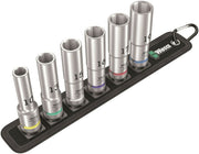 Wera 8790 HMC Belt C Deep 1 Socket Set 1/2" Drive Metric 6 Pieces 05004565001