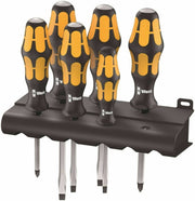Wera 932/6 Kraftform Chiseldriver Set: Versatile Professional Grade Screwdriver Set with Storage Rack – 05018282001