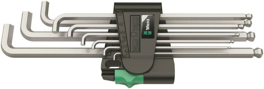 Wera 950/9 Hex-Plus 4 L-Key Set Chrome Plated Metric 9 Pieces 05073594001
