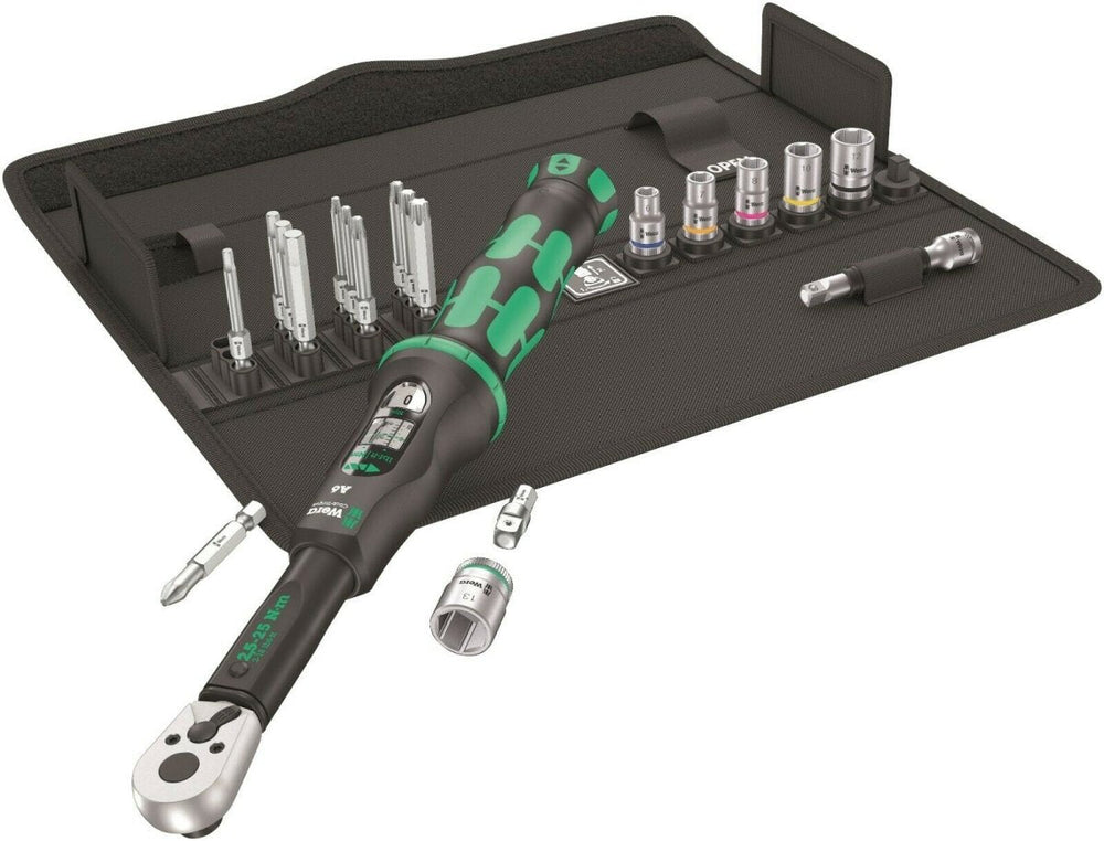 Wera A6 Click-Torque Wrench Set 2.5 to 25 Nm 1/4" Drive 20 Pieces 05130110001
