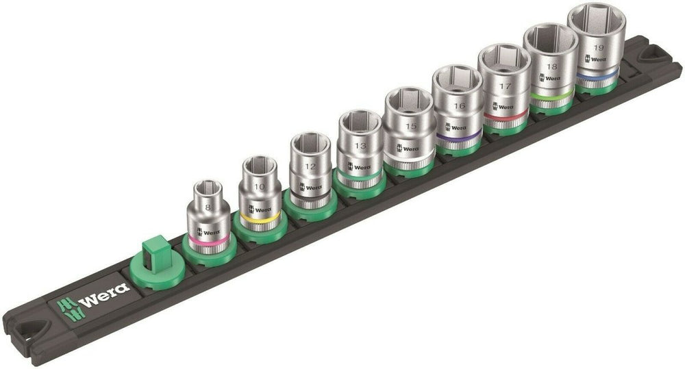 Wera B 4 Zyklop Magnetic Rail Socket Set 3/8" Drive 9 Pieces Metric 05005430001