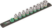 Wera B Zyklop Magnetic Rail Socket Set 3/8" Drive 9 Pieces SAE 05005450001