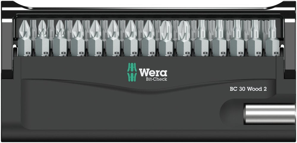 Wera Bit-Check 30 Wood 2 SB Screwdriver Bit Set 05057438001