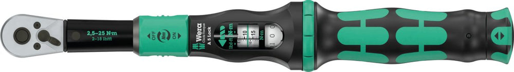 Wera Click-Torque Lock A 5 Torque Wrench 2.5 -25 Nm 1/4" Drive 05075690001