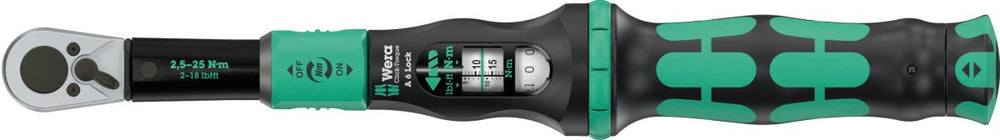 Wera Click-Torque Lock A 6 Torque Wrench 2.5 -25 Nm 1/4" Drive 05075691001