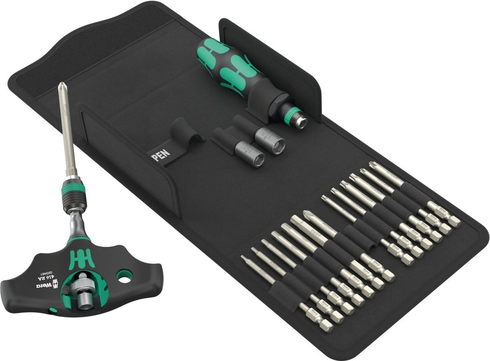 Wera Kraftform Kompakt 400 RA SHK Set 1 HVAC Ratcheting T-Handle Set Metric 05136072001
