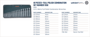 Wright Tool WRIGHTGRIP® 2.0 Combination Wrench Set Metric 18 Pieces 958